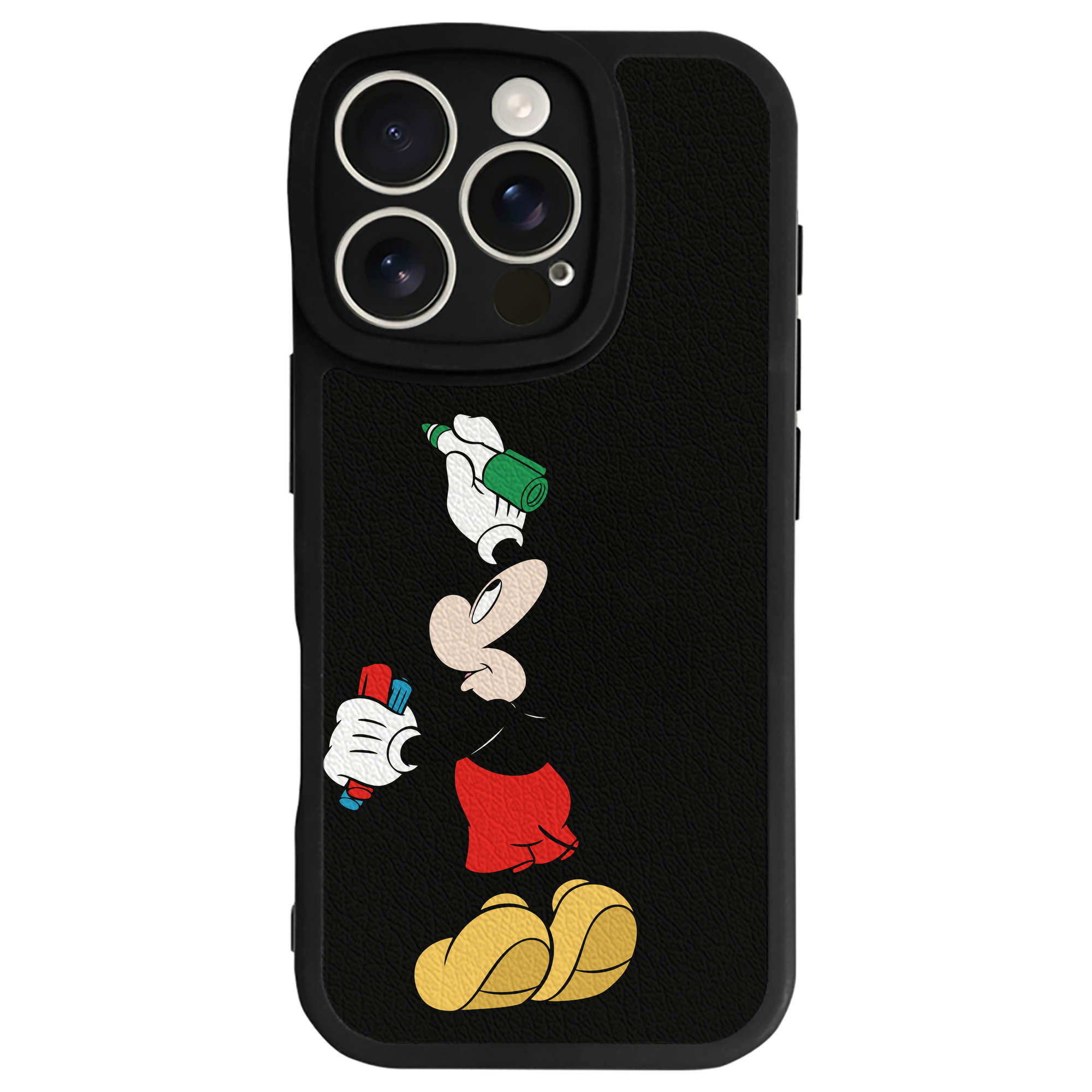 （画像用） ミッキーマウス Mickey Mouse 【iPhone 16シリーズ対応】シリコンスマホケース（レザー調） 材質：シリコン